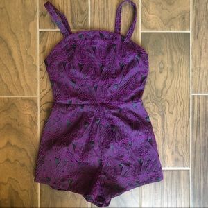 Purple and Black Paisley Romper